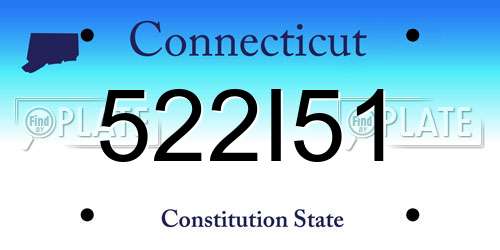 522I51 Connecticut License Plate