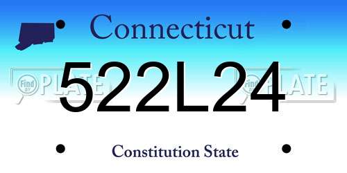 522L24 Connecticut License Plate