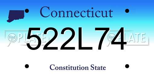 522L74 Connecticut License Plate