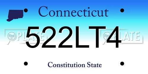 522LT4 Connecticut License Plate