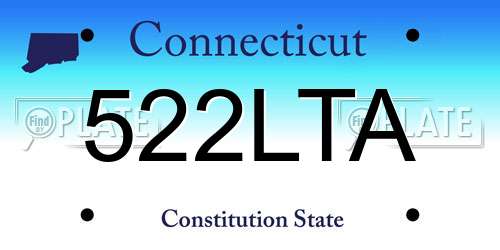 522LTA Connecticut License Plate