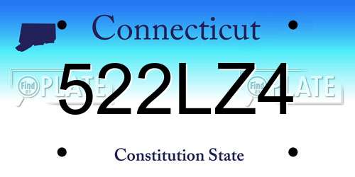 522LZ4 Connecticut License Plate