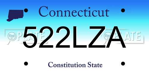 522LZA Connecticut License Plate