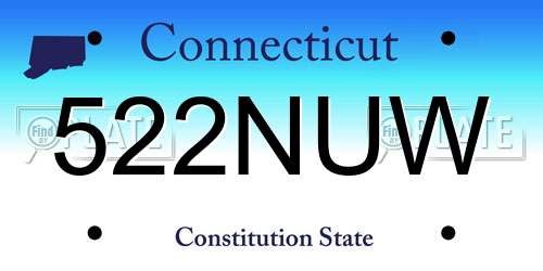 522NUW Connecticut License Plate