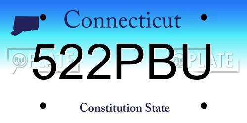 522PBU Connecticut License Plate