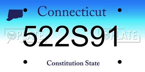 522S91 Connecticut License Plate