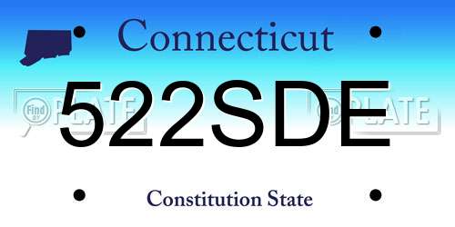 522SDE Connecticut License Plate