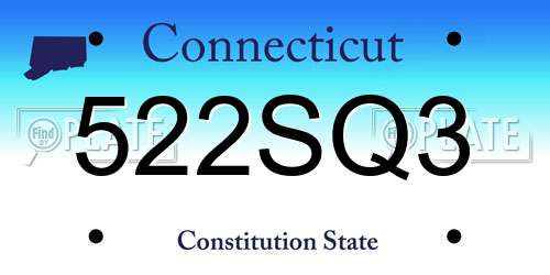 522SQ3 Connecticut License Plate