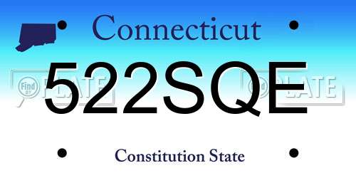 522SQE Connecticut License Plate