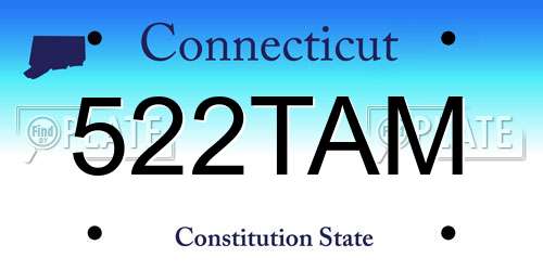 522TAM Connecticut License Plate