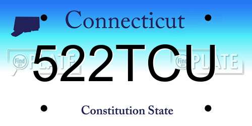 522TCU Connecticut License Plate