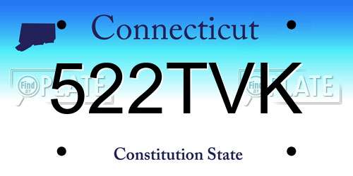 522TVK Connecticut License Plate