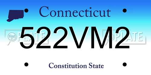 522VM2 Connecticut License Plate