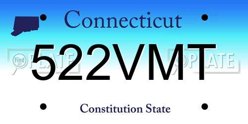 522VMT Connecticut License Plate
