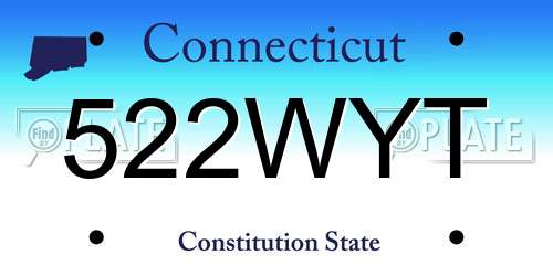 522WYT Connecticut License Plate