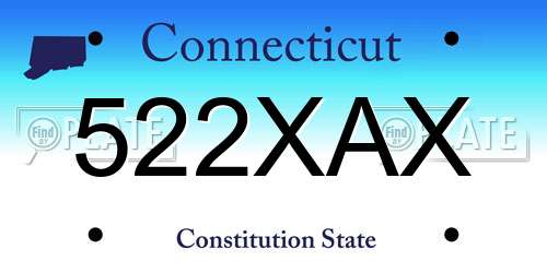522XAX Connecticut License Plate