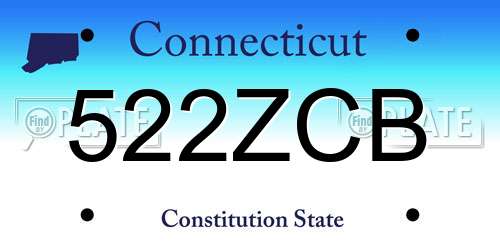 522ZCB Connecticut License Plate