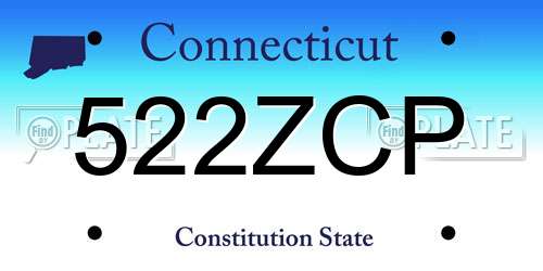 522ZCP Connecticut License Plate