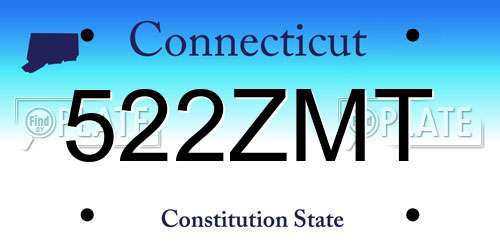522ZMT Connecticut License Plate