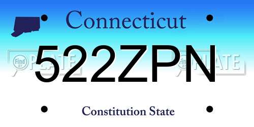 522ZPN Connecticut License Plate