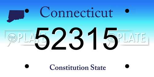 52315 Connecticut License Plate