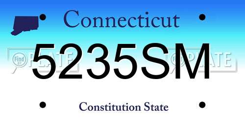 5235SM Connecticut License Plate