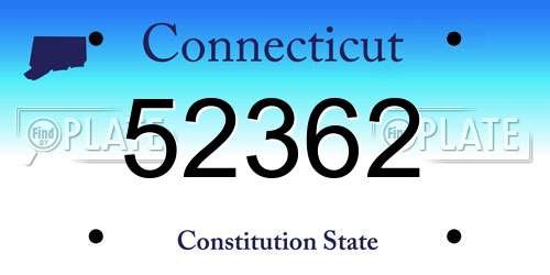 52362 Connecticut License Plate