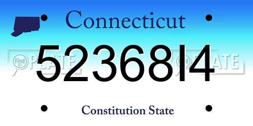 52368I4 Connecticut License Plate