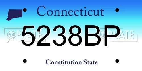 5238BP Connecticut License Plate
