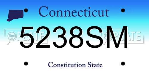 5238SM Connecticut License Plate