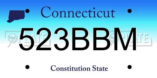 523BBM Connecticut License Plate