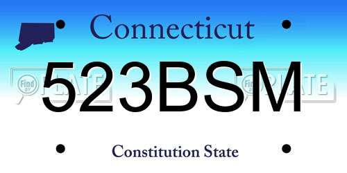 523BSM Connecticut License Plate