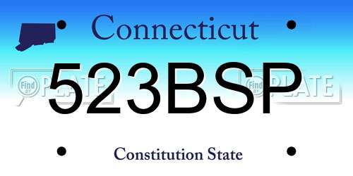 523BSP Connecticut License Plate