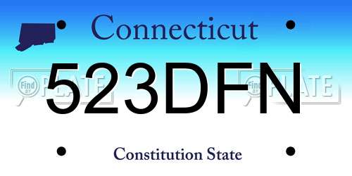 523DFN Connecticut License Plate
