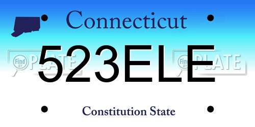 523ELE Connecticut License Plate