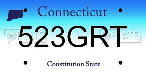 523GRT Connecticut License Plate