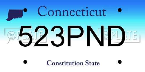 523PND Connecticut License Plate