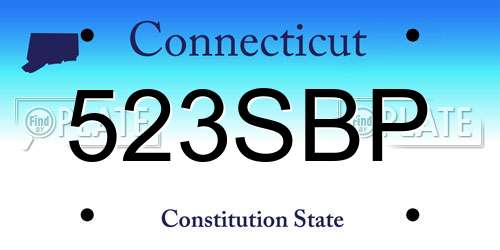 523SBP Connecticut License Plate