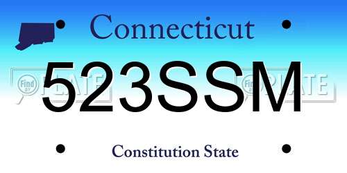 523SSM Connecticut License Plate