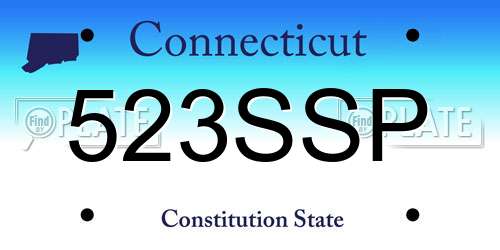 523SSP Connecticut License Plate