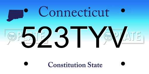 523TYV Connecticut License Plate