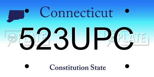 523UPC Connecticut License Plate
