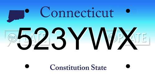 523YWX Connecticut License Plate