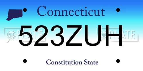 523ZUH Connecticut License Plate