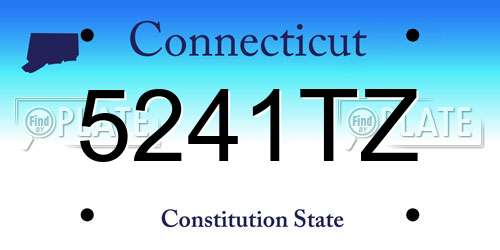 5241TZ Connecticut License Plate