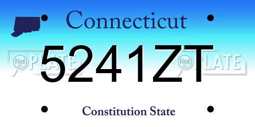 5241ZT Connecticut License Plate