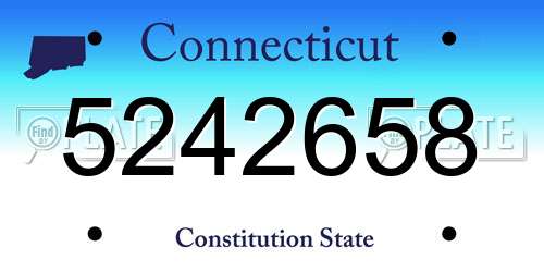 5242658 Connecticut License Plate