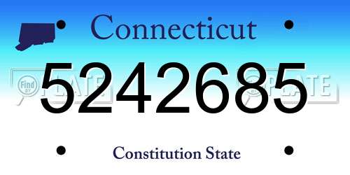 5242685 Connecticut License Plate