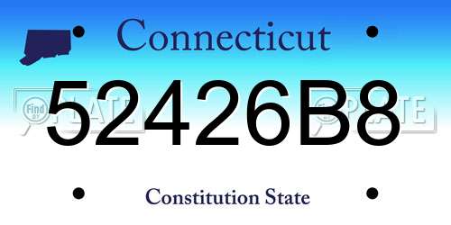 52426B8 Connecticut License Plate