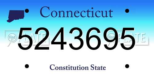 5243695 Connecticut License Plate